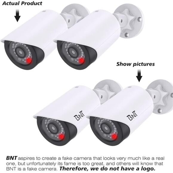 Dummy Fake Security Camera, with One Red LED Light at Night, for Home and Yard - Picture 2 of 7